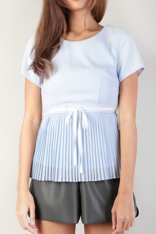 Lucinda Pleated Top in Blue (MY)