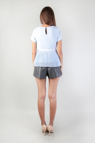 Lucinda Pleated Top in Blue (MY)