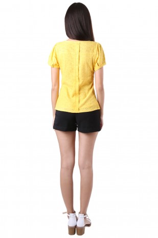 Donna Eyelet Top in Yellow (MY)