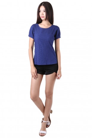 Donna Eyelet Top in Blue (MY)