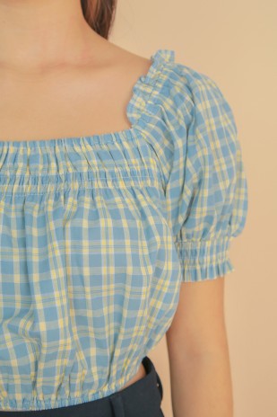 Morrison Plaid Top in Blue (MY)