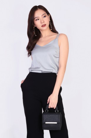 Lowell Satin Top in Grey (MY)