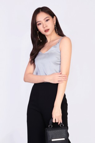 Lowell Satin Top in Grey (MY)