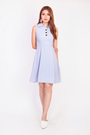Tracie Collar Dress in Lilac Grey (MY)