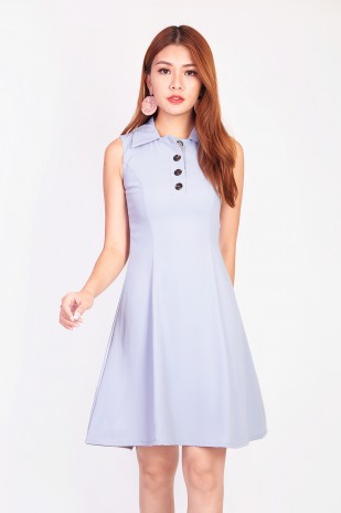 Tracie Collar Dress in Lilac Grey (MY)