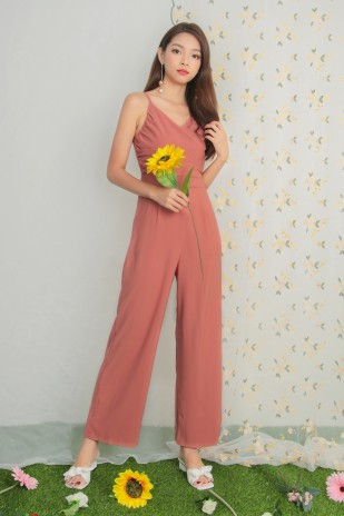 Ansley Wrap Jumpsuit in Rose (MY)
