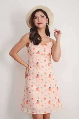 Roslyn Printed Dress in Peach (MY)