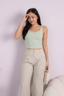 Tracey Ribbed Top in Tea Green (MY)