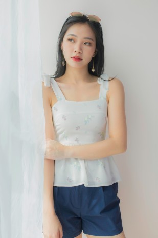 Lithany Printed Top in White (MY)