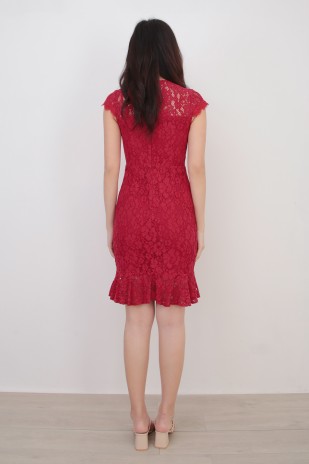 Damaris Lace Dress in Red (MY)