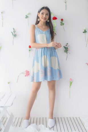 Abiel Printed Dress in Blue (MY)
