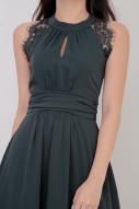 Adele Lace Midi Dress in Forest Green (MY)