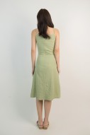 Fleuro Linen Dress in Avocado (MY)