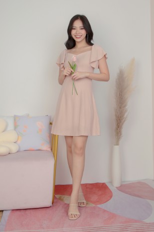 Athena Flutter Dress in Pink (MY)