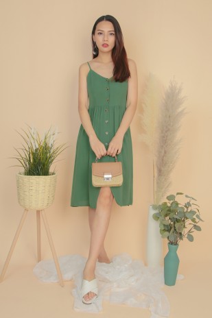 Emerson Button Dress in Green (MY)