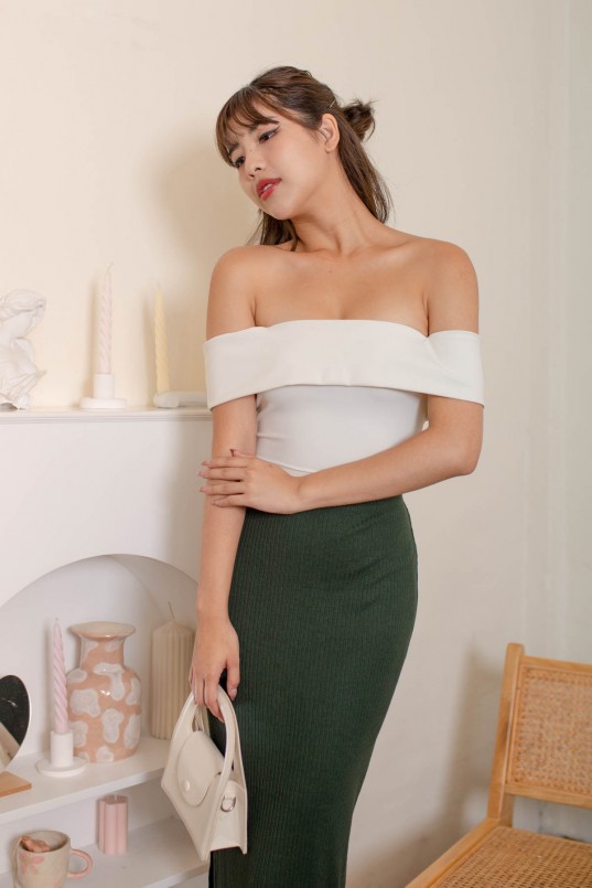 Off shoulder bodycon clearance top