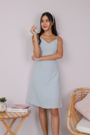 Dilla Scallop Cami Dress in Baby Blue (MY)