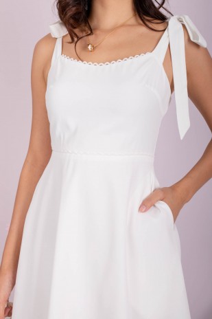 RESTOCK: Kourtney Tie-Strap Mini Dress in White
