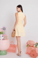 Leraine Front Knot Flare Dress in Butter