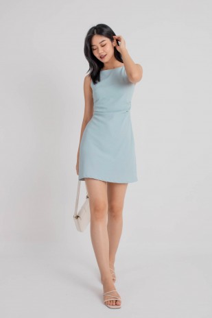 Rola Ruched Mini Dress in Blue