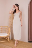 RESTOCK2: Cheryn Ruched Maxi Dress in Champagne