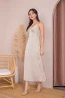 RESTOCK2: Cheryn Ruched Maxi Dress in Champagne