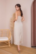 RESTOCK2: Cheryn Ruched Maxi Dress in Champagne