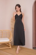 RESTOCK2: Cheryn Ruched Maxi Dress in Black