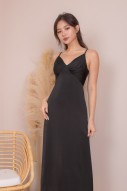 RESTOCK: Cheryn Ruched Maxi Dress in Black