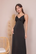 RESTOCK2: Cheryn Ruched Maxi Dress in Black