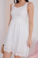 Jaque Broderie Dress in White