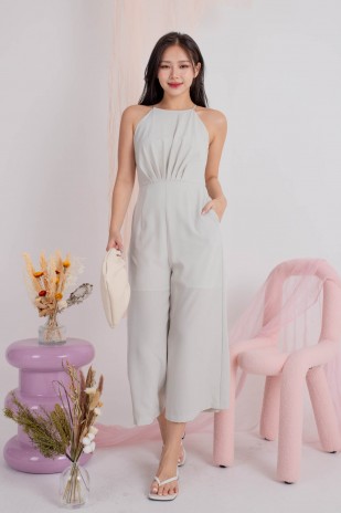Casper Racer Ruched Jumpsuit in Ice