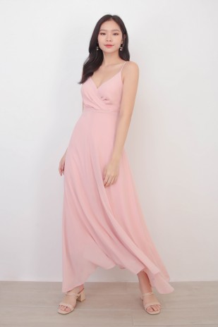 RESTOCK7: Yasmin Wrap Maxi Dress in Pink