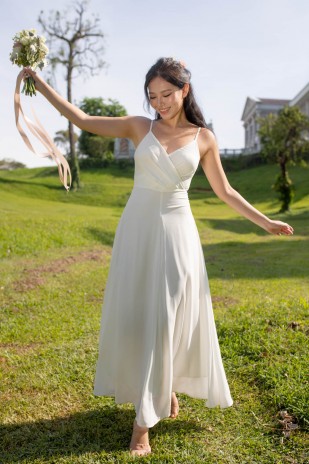 RESTOCK7: Yasmin Wrap Maxi Dress in White