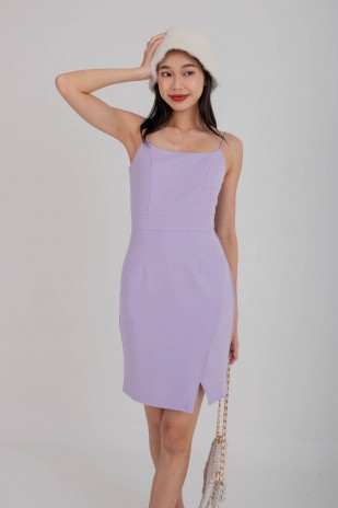 Gaia Overlap Dress in Lilac