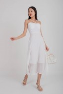 Fiore Bustier Halter Dress in White