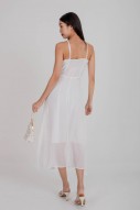 Fiore Bustier Halter Dress in White