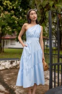 Wenna Toga Tiered Dress in Blue