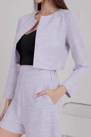 Temptation Tweed Outerwear in Lilac