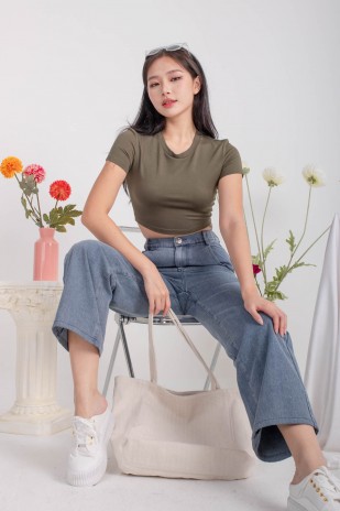 RESTOCK4: Esthel Basic Baby Tee in Olive