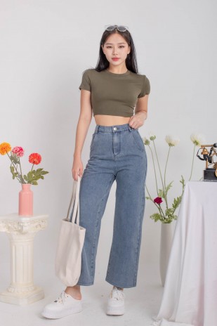 RESTOCK4: Esthel Basic Baby Tee in Olive