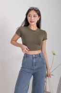 RESTOCK4: Esthel Basic Baby Tee in Olive