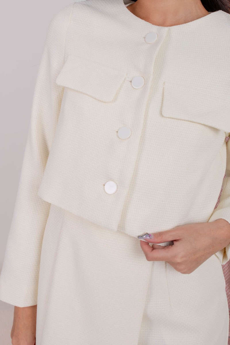 Clock Out Outerwear in Cream
