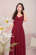 BACKORDERS5: Zoie Cowl Maxi Dress in Wine Red