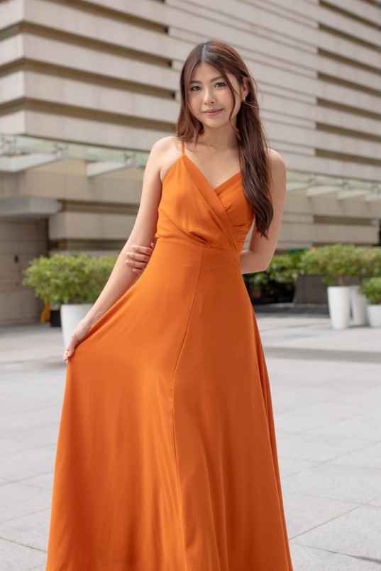 RESTOCK11: Yasmin Wrap Maxi Dress in Maple