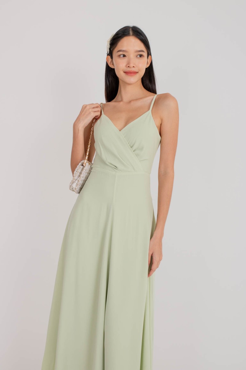 RESTOCK8: Yasmin Wrap Maxi Dress in Spring Green