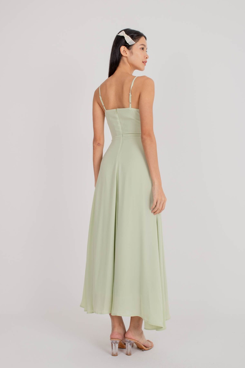 RESTOCK8: Yasmin Wrap Maxi Dress in Spring Green
