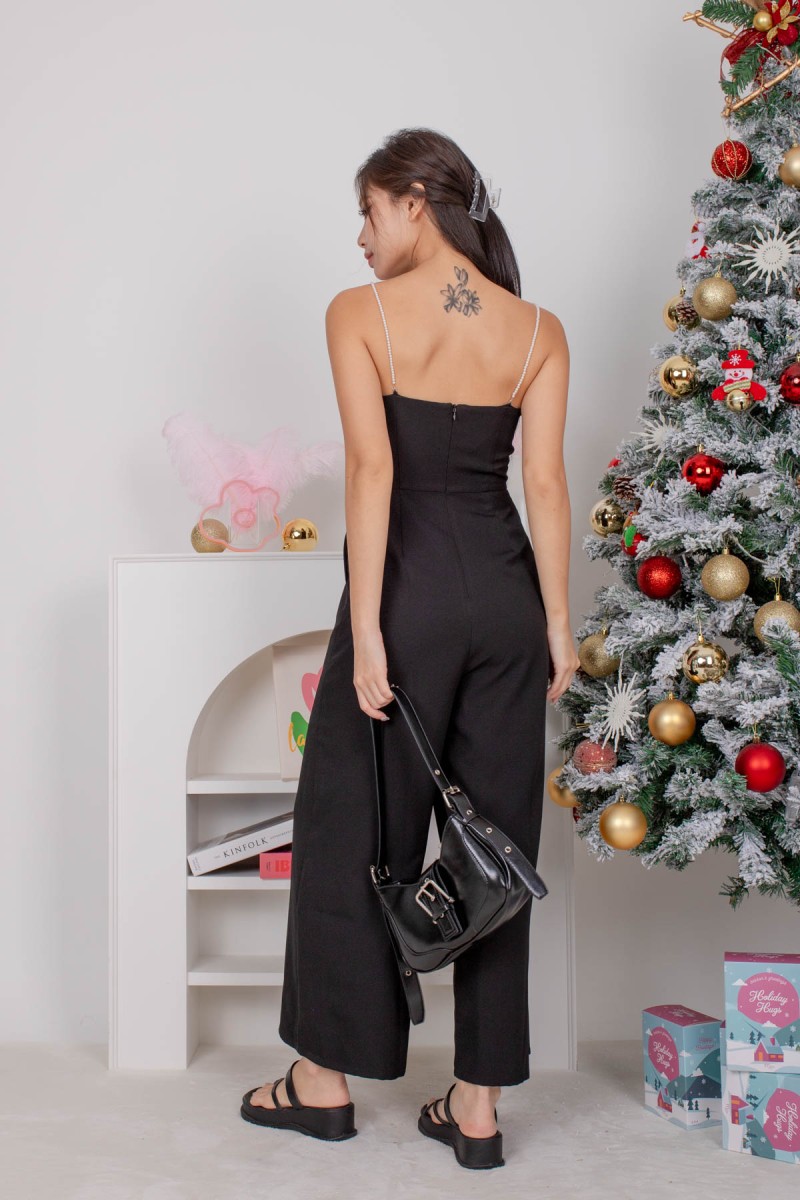 Taiga Pearl Padded Jumpsuit in Black