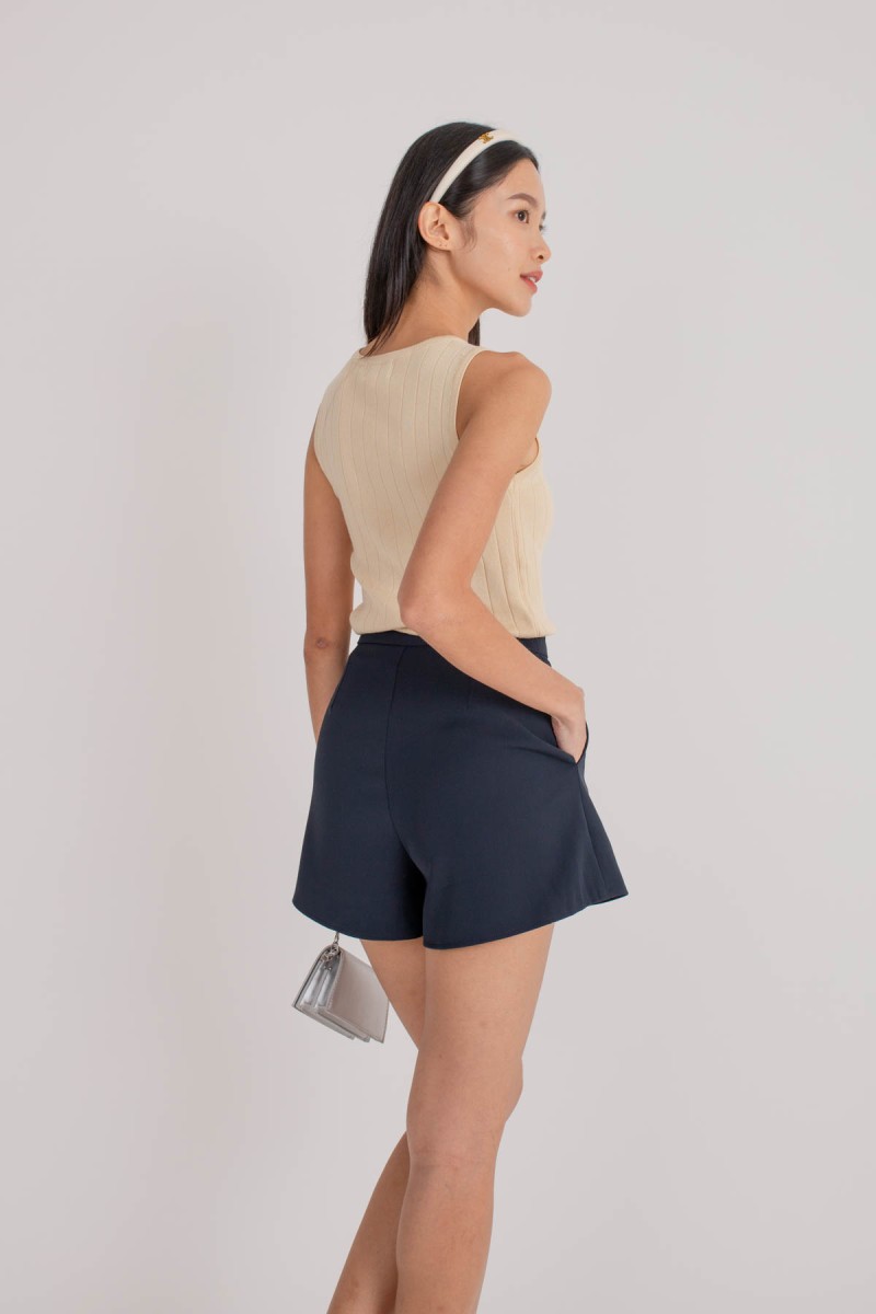 No Limits Tailored A-Line Shorts in Midnight
