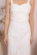 RESTOCK: Gretha Lace Tie-Back Dress in White
